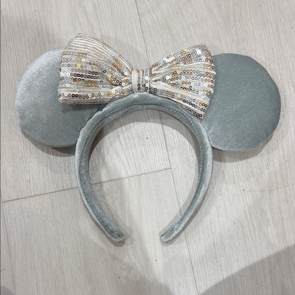 Silver Sequin Mickey ears Headband